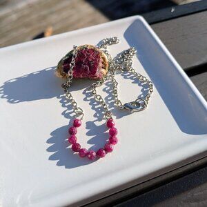 Genuine Red Ruby Gemstone Necklace